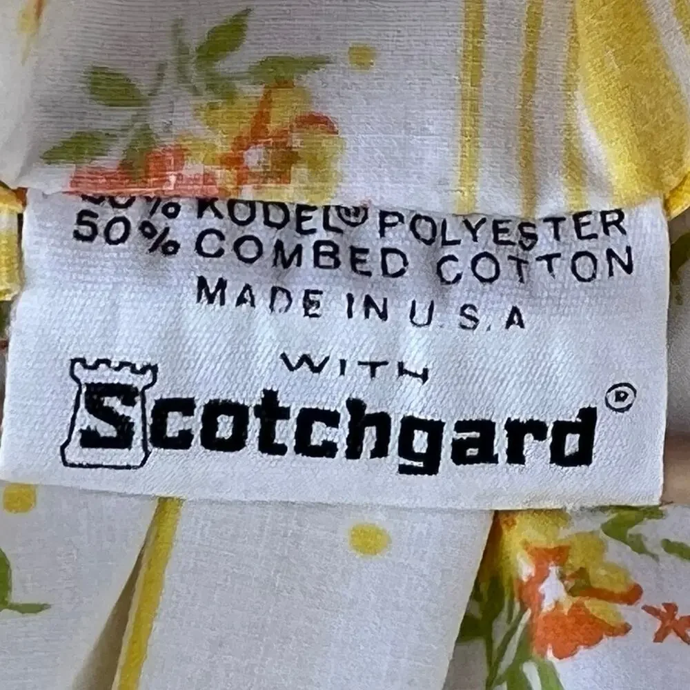 70s Cottagecore Yellow Striped Floral Sheet 1970s Vintage Queen Flat